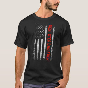 Camiseta Melhor Pai De Etapa Nos Eua Flag Americano Vintage