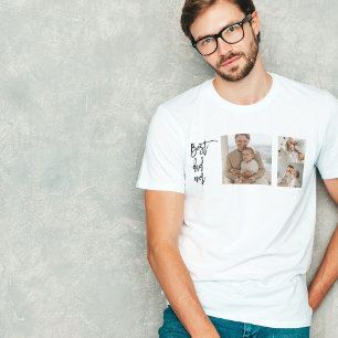 Camiseta Melhor Pai De Fotos De Colagem De Beleza Alguma Ve