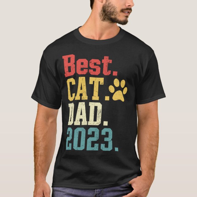 Camiseta Melhor Pai De Gato 2023, Legal Garoto De Pai De Ga (Frente)
