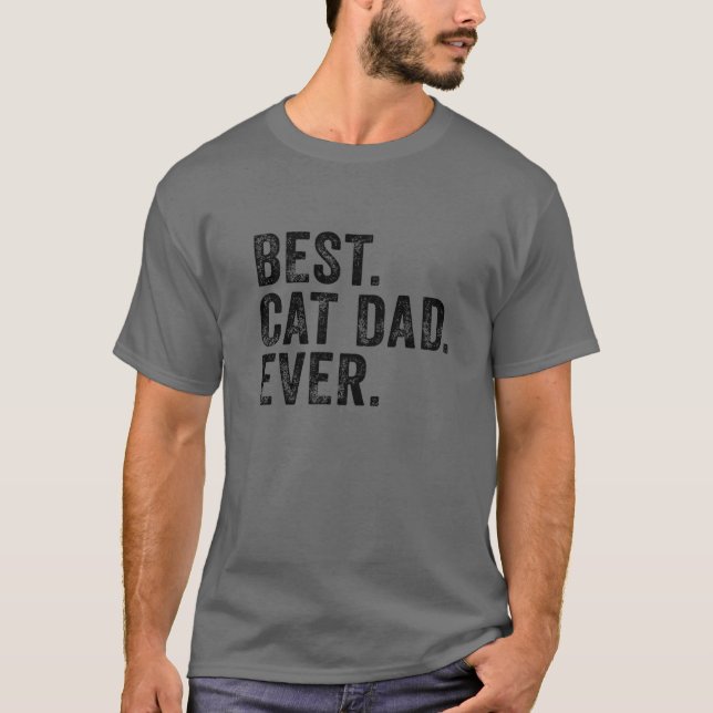 Camiseta Melhor Pai De Gato Alguma Vez Pai De Gato Dist. (Frente)