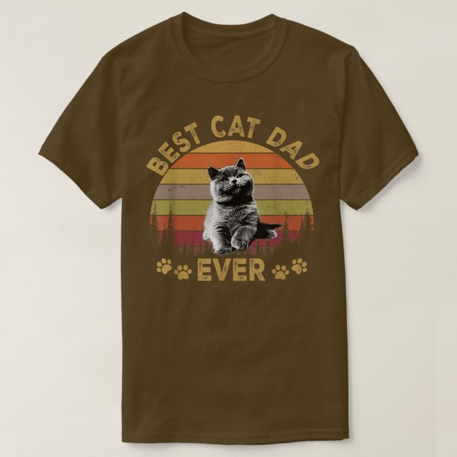Camiseta Melhor Pai De Gato Alguma Vez T-Shirt Engraçado Pa (Frente do Design)