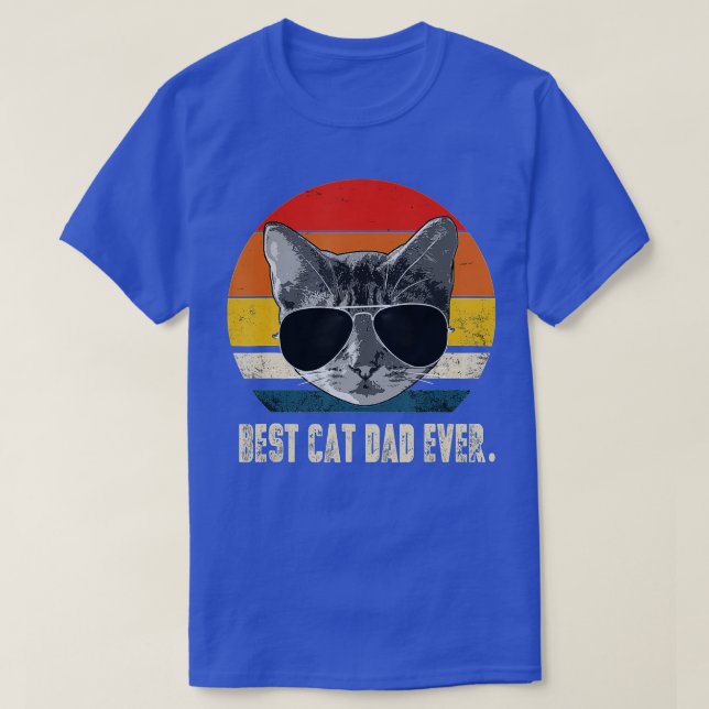 Camiseta Melhor Pai De Gato Alguma Vez Vintado Pai De Gato  (Frente do Design)