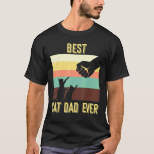 Camiseta Melhor Pai De Gato Alguma Vez Vintado Trazendo Sal