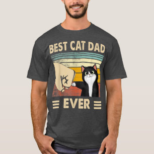 Camiseta Melhor Pai De Gato Alguma Vez Vintage Men Pulveriz