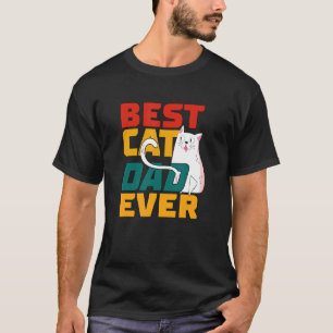Camiseta Melhor Pai De Gato Alguma Vez Vintage Para Dia de