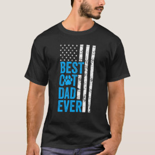 Camiseta Melhor Pai de Gato Americano Bandeira do Gato Pa