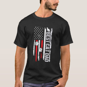 Camiseta Melhor Pai de Gato Com Garra da Bandeira Americana
