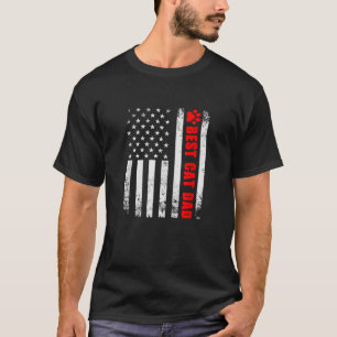 Camiseta Melhor Pai De Gato De Bandeira Americana E Diversã