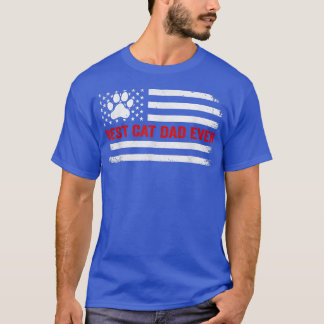 Camiseta Melhor Pai De Gato De Bandeira Americana Que Sobe 