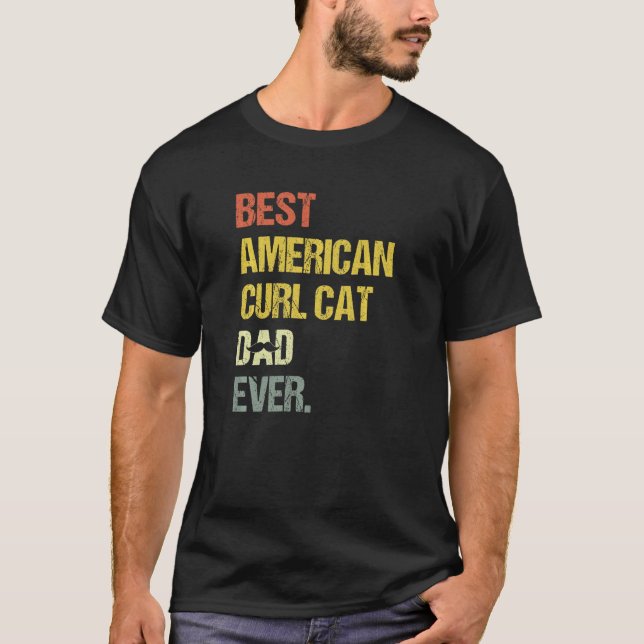 Camiseta Melhor Pai de Gato de Curta Americano (Frente)