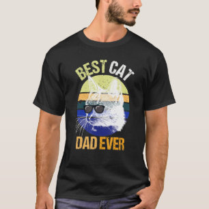 Camiseta Melhor Pai De Gato De Dia de os pais De Vintage Pa
