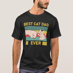 Camiseta Melhor Pai De Gato De Gama Única Alguma Vez Vintag
