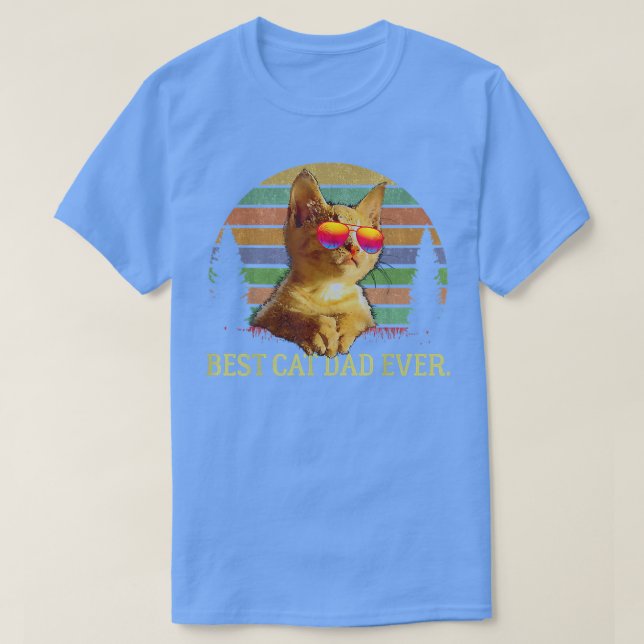 Camiseta Melhor Pai De Gato De Gato De Gatinho Retroativo E (Frente do Design)