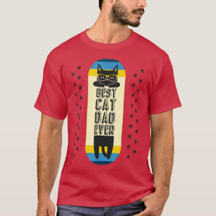 Camiseta Melhor Pai De Gato De Óculos De Conselho Engraçado