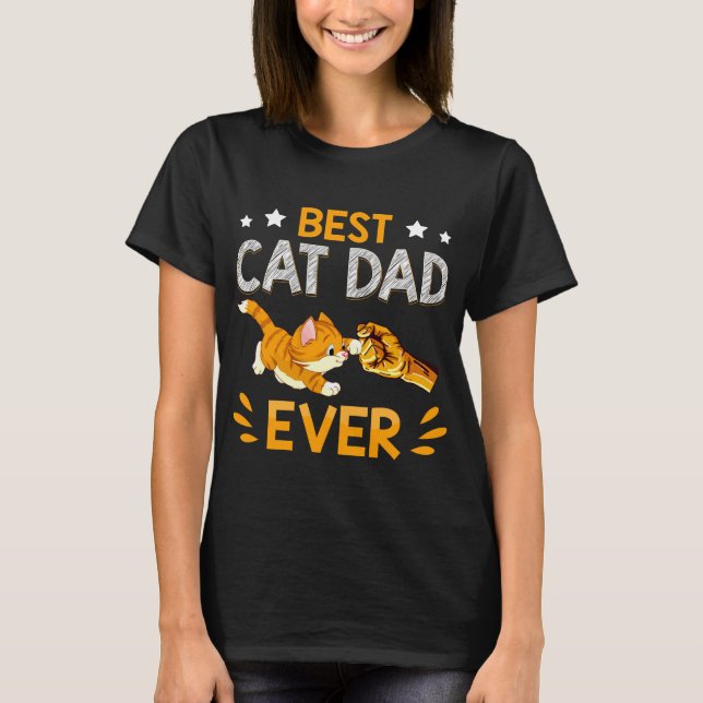 Camiseta Melhor Pai de Gato de Pata Alguma Vez para Homens (Frente)
