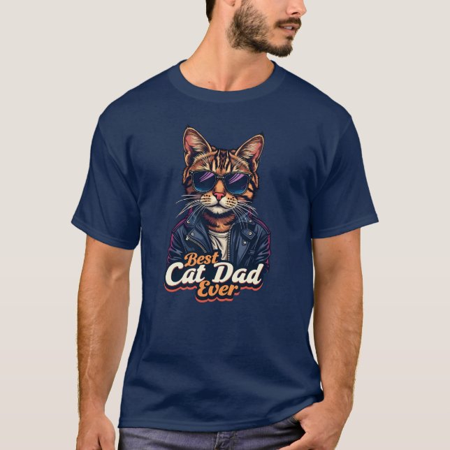Camiseta Melhor Pai De Gato De Sempre, Engraçado Tabby Cat  (Frente)