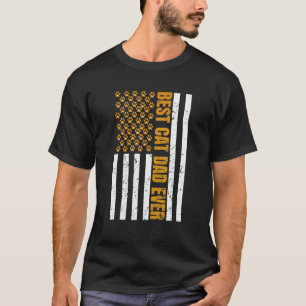 Camiseta Melhor Pai de Gato de Todos os Tempos Bandeira Ame