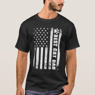 Camiseta Melhor Pai de Gato de Todos os Tempos Bandeira Ame