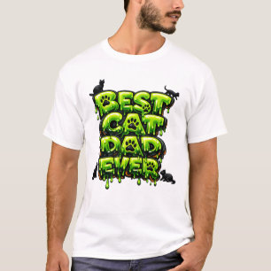Camiseta Melhor Pai de Gato de Todos os Tempos Bold Design 
