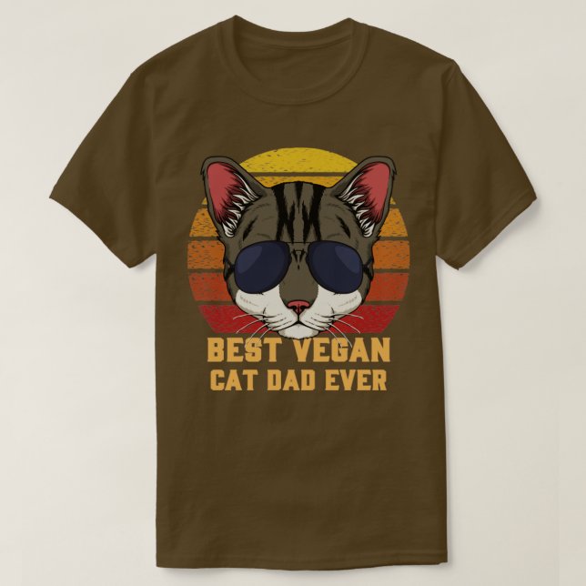 Camiseta Melhor Pai De Gato De Vegan Nunca (Frente do Design)
