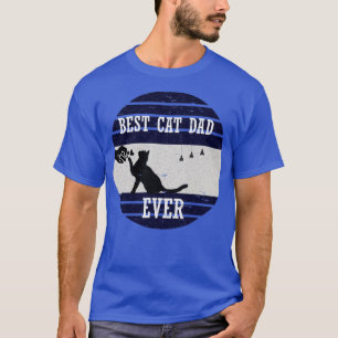 Camiseta melhor pai de gato do estilo de retrato vintage