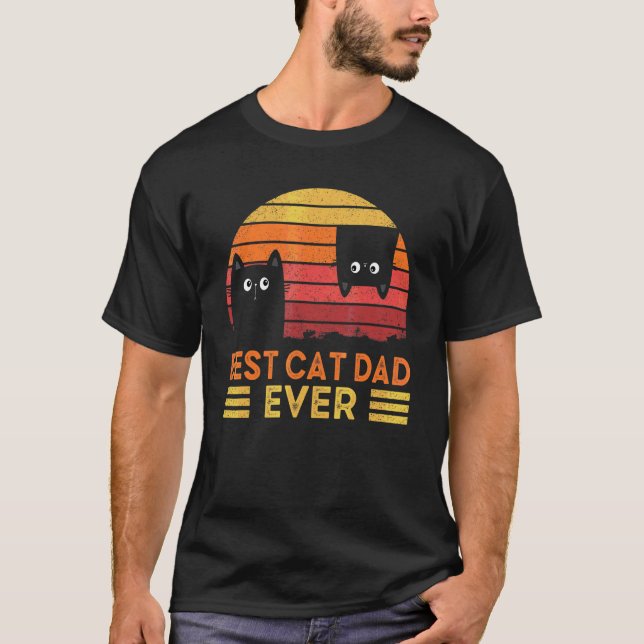 Camiseta Melhor Pai De Gato Do Vintage (Frente)