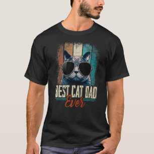 Camiseta Melhor Pai De Gato Do Vintage Ajustado De Bump