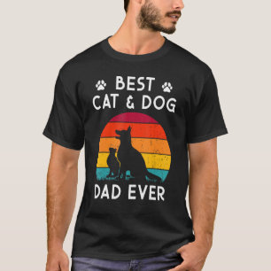 Camiseta Melhor Pai De Gato E Cão Do Proprietário Do Pet Re