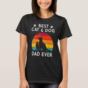 Camiseta Melhor Pai De Gato E Cão Do Proprietário Do Pet Re