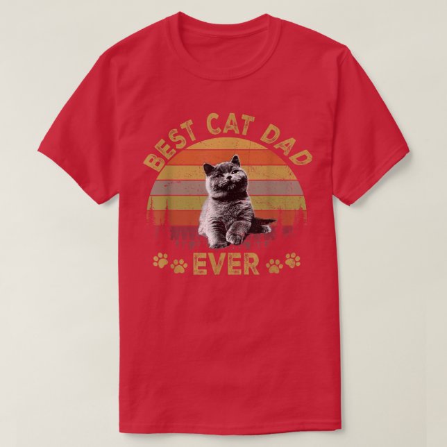 Camiseta Melhor Pai De Gato NuncaPai De Gato Engraçado Dia  (Frente do Design)