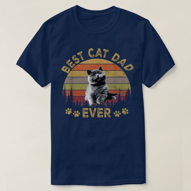 Camiseta Melhor Pai De Gato NuncaPai De Gato Engraçado Dia  (Frente do Design)