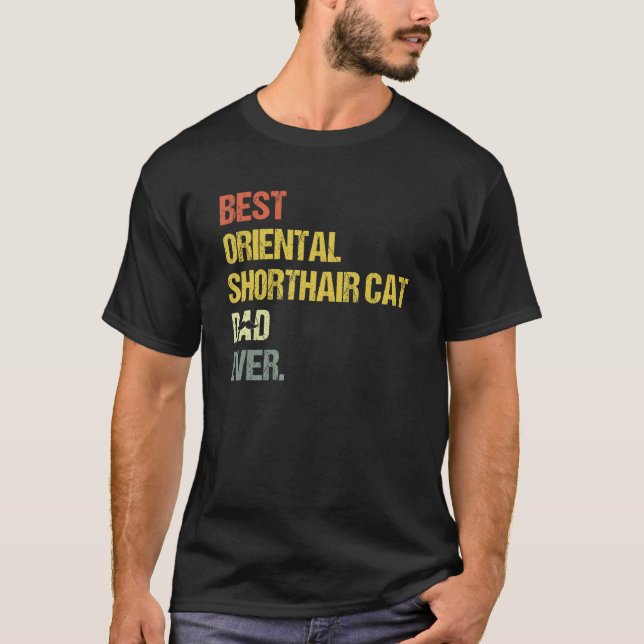 Camiseta Melhor Pai de gato oriental Shorthair (Frente)