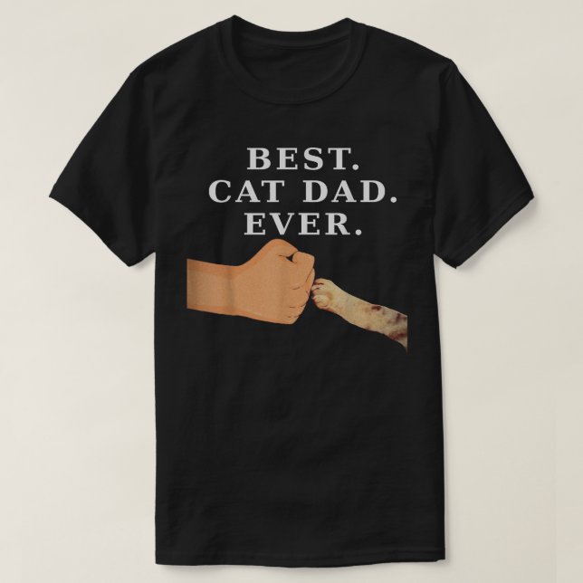 Camiseta Melhor Pai de Gato Padre e Gatinho Pata-Pata  (Frente do Design)