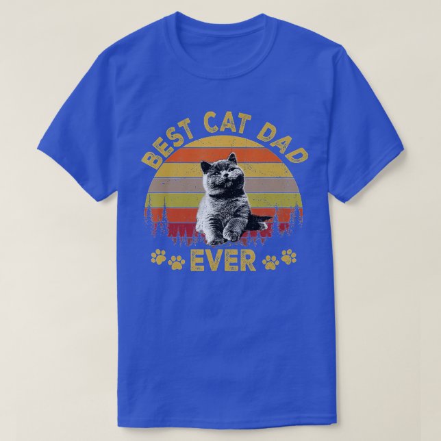 Camiseta Melhor Pai De Gato, Pai De Gato Engraçado Dia Pai  (Frente do Design)