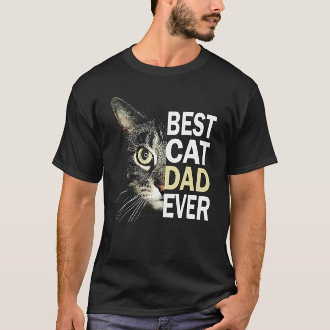 Camiseta Melhor Pai De Gato Pais Pais De Gatos (Frente)