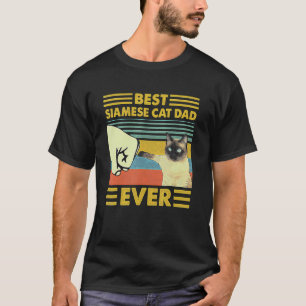 Camiseta Melhor Pai de Gato Siames do Mundo Retro Pôr do So