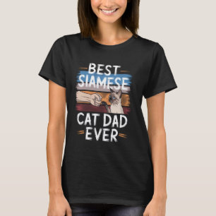 Camiseta Melhor Pai de Gato Siames Ever Orgulho Vintage Pet