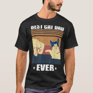 Camiseta Melhor Pai de Gato Vintage Já Existiu Punho Cerrad