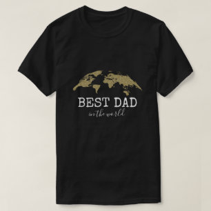 Camiseta Melhor Pai de Glitter Dourado Elegante Personaliza