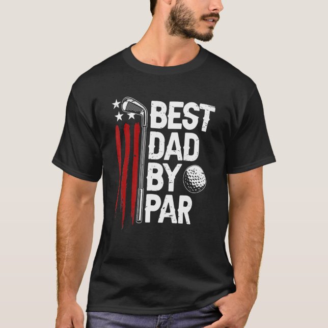 Camiseta Melhor Pai De Golfe Do Par Pai Golfer American Fl (Frente)