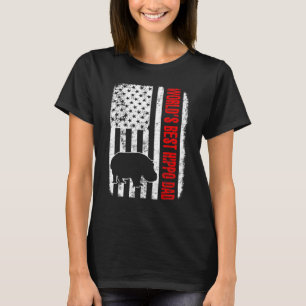 Camiseta Melhor Pai de Hipopótamo do Mundo Bandeira America