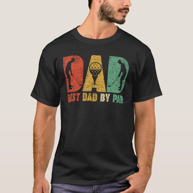 Camiseta Melhor Pai De Imagem Retrorística Par Golf Pai (Frente)