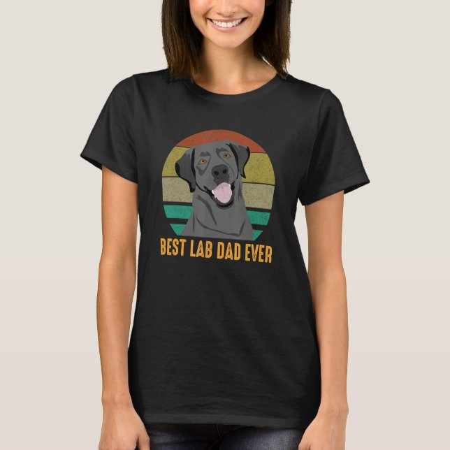 Camiseta Melhor Pai De Laboratório Do Labrador Preto Cujo R (Frente)