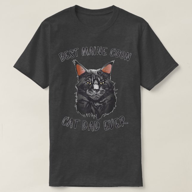 Camiseta Melhor Pai De Maine Coon Alguma Vez Papai Cat Pai  (Frente do Design)