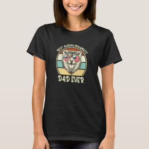 Camiseta Melhor Pai de Malamute do Alasca Bandeira American