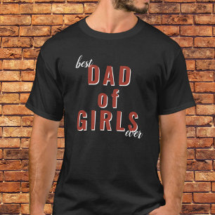 Camiseta Melhor Pai de Meninas em Tipografia no Dia dos Pai