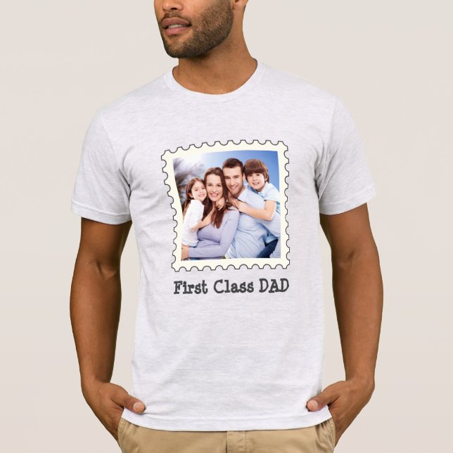 Camiseta Melhor Pai de PAI de PRIMEIRA CLASSE Foto quadrada (Frente)