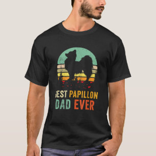 Camiseta Melhor Pai de Papillon Proprietário de Pet Cachorr