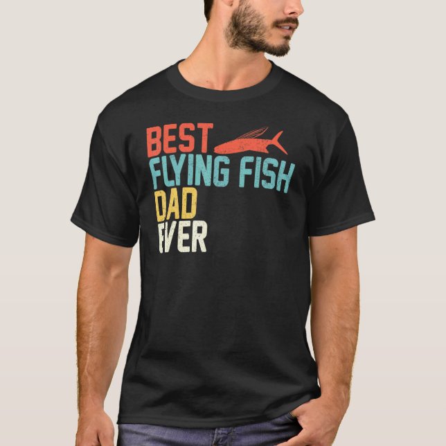 Camiseta Melhor Pai de Peixe Voador de Todos os Tempos Vint (Frente)
