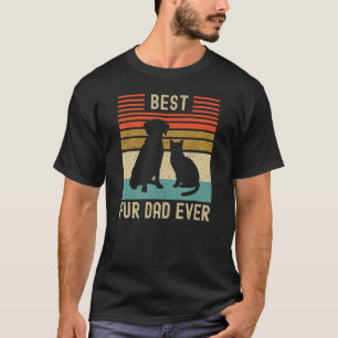 Camiseta Melhor Pai de peles Cão e Gato de Chocolate Amarel